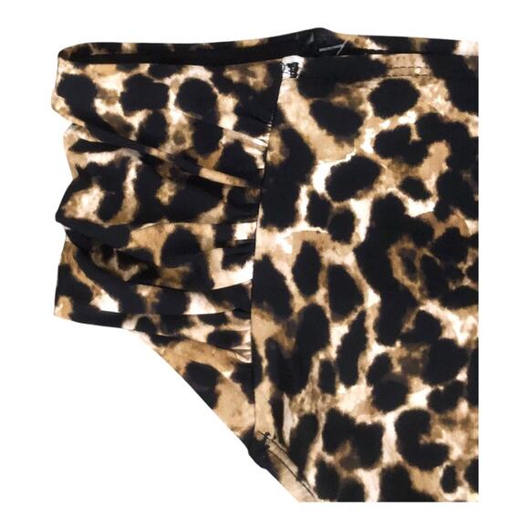 Alex Marie NWT Side Shirred High Cut Full Coverage Animal Print Bikini Bottom XL - Picture 6 of 13